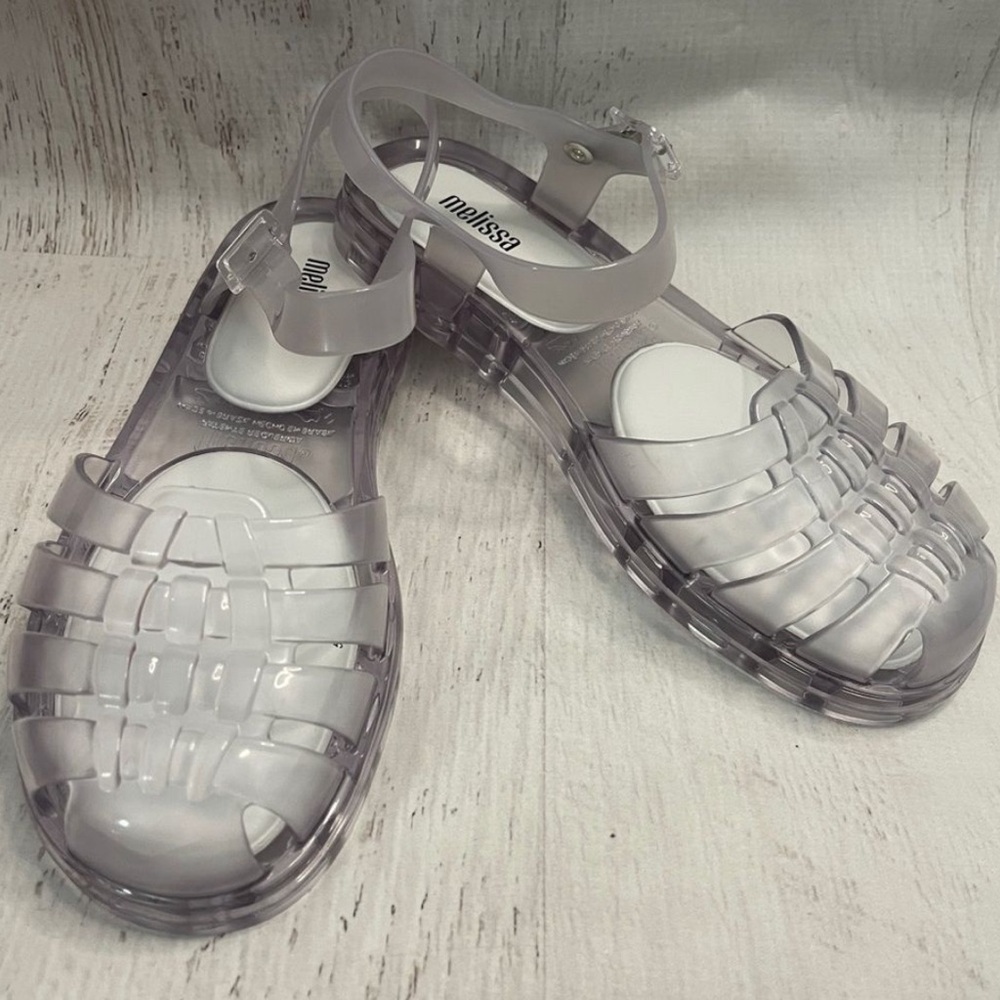 NIB Melissa y2k clear obsessed jelly sandals Sz 6